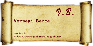 Versegi Bence névjegykártya